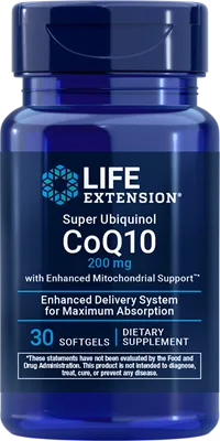 沿寿LIFE - 增强线粒体支持超级泛醇辅酶Q10 200毫克 30粒软胶囊