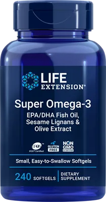 沿寿LIFE - 超级Omega-3 EPA DHA鱼油芝麻木脂素与橄榄提取物 240粒易吞咽软胶囊