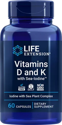 沿寿LIFE - 维生素D与K及海洋碘复合胶囊 60粒