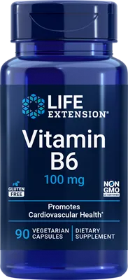 沿寿LIFE - 维生素B6 100毫克 90粒素食胶囊