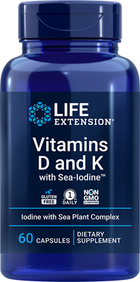 沿寿LIFE - 维生素D与K及海洋碘复合胶囊 60粒