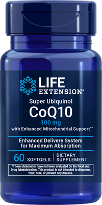 沿寿LIFE - 超级泛醇辅酶Q10增强线粒体支持配方 100毫克 60粒软胶囊